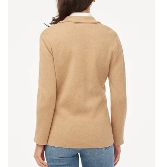 J.Crew Womens XL Schoolboy Knit Blazer Brown Pockets Cardigan Academia Office - Picture 2 of 8